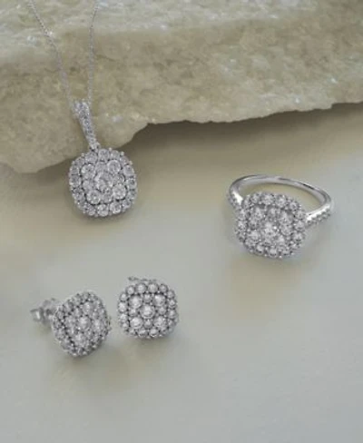 Wrapped In Love Diamond Halo Cluster Pendant Necklace Ring Stud Earrings Collection In 14k White Gold Exclusively At Macys