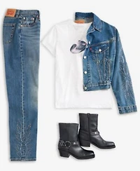 Levis Womens Shrunken 90s Denim Jacket Perfect T Shirt 501 Curve Jeans