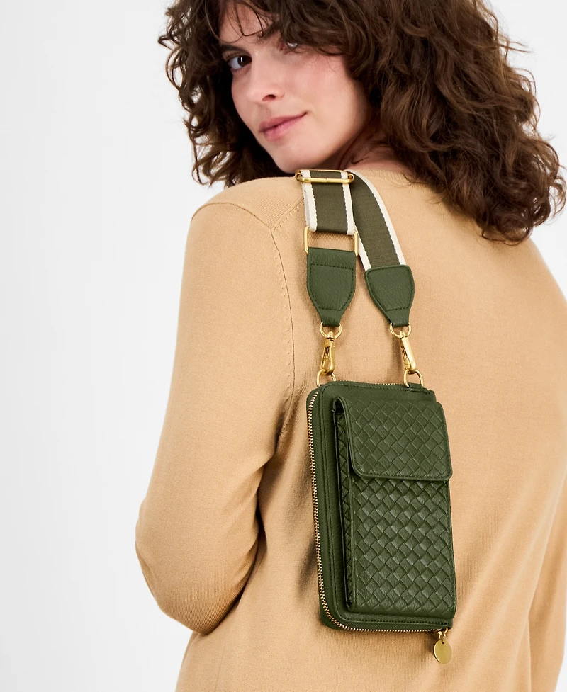 Style & Co Mini Woven Phone Crossbody, Macy's Exclusive