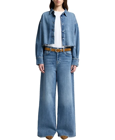 7 For All Mankind Women's Zoey High-Rise Wide-Leg Jeans