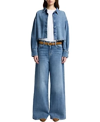 7 For All Mankind Women's Zoey High-Rise Wide-Leg Jeans