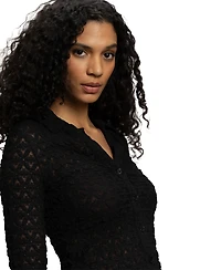 Sanctuary Women's Dreamgirl Lace Button-Up Shirt