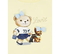 Levi's Baby Girls Bear Graphic Top and Wide-Leg Jeans, 2 Piece Set