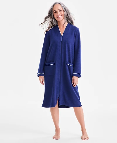 Charter Club Women's Zip-Front Quilted Robe