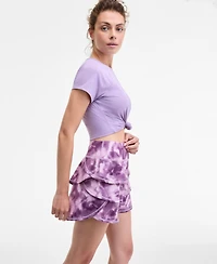 Id Ideology Women's Relaxed Smoky Dye Jersey Flounce Skort, Macy's Exclusive
