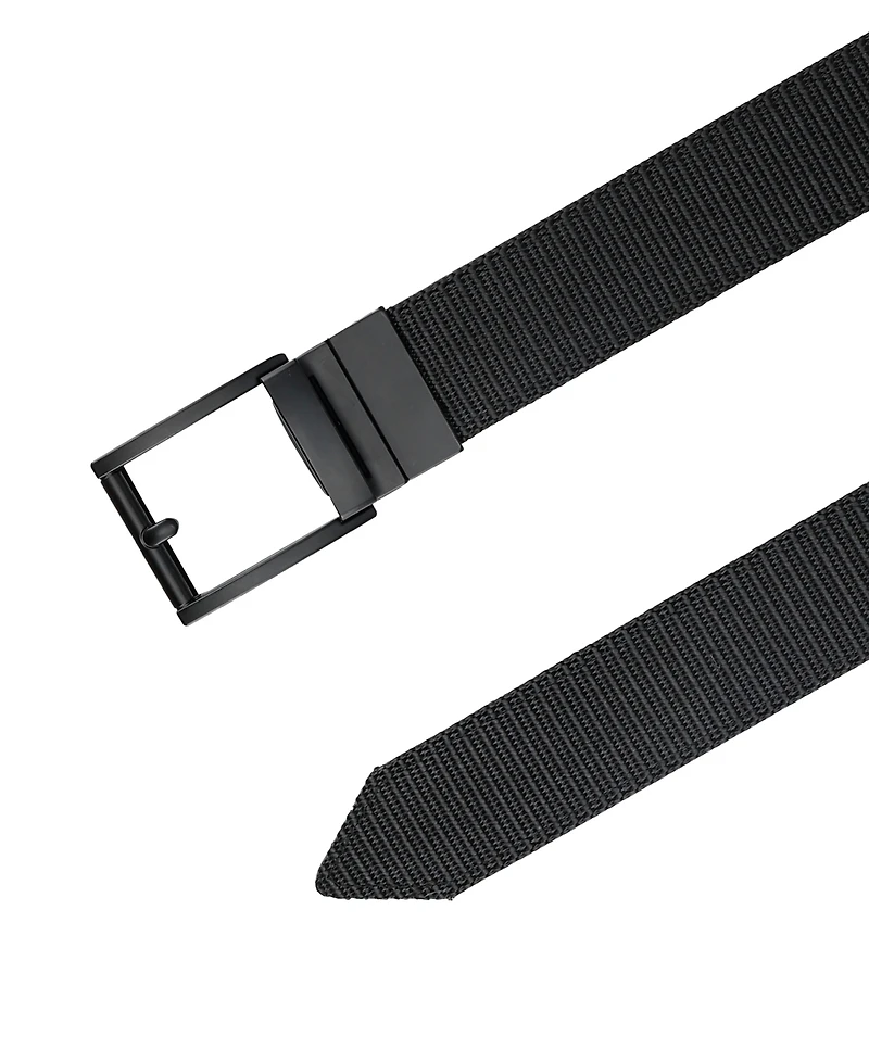 Kenneth Cole Reaction Men's Two-in-One Reversible Fabric and Artificial Leather Track Lock Belt