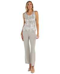 R & M Richards Petite Metallic Swing Jacket, Tank and Pants 3-Pc. Set