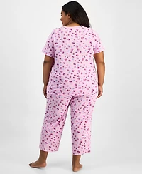 Charter Club Plus Cotton Essential Button-Down Pajama Set, Created for Macy's