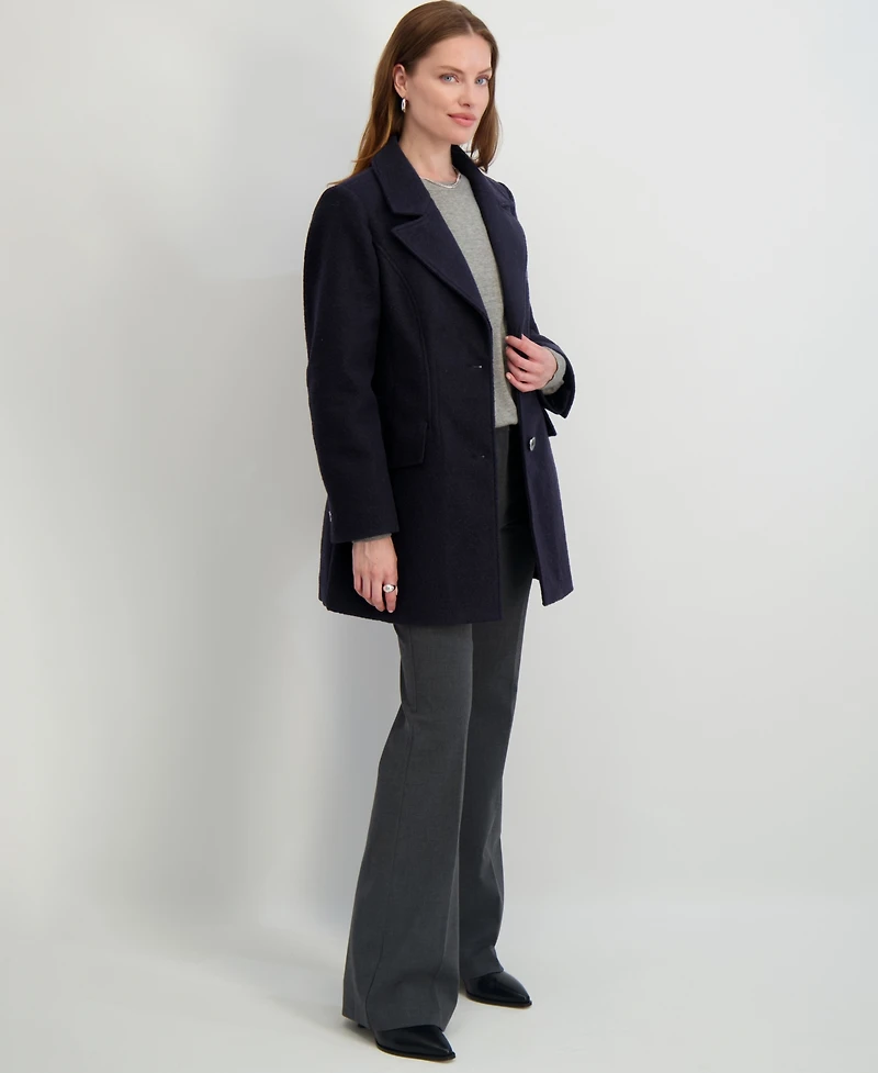 Tahari Women's Notched-Collar Single-Breasted Peacoat