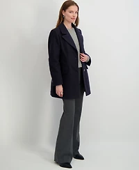 Tahari Women's Notched-Collar Single-Breasted Peacoat