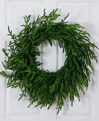 Nearly Natural 24" Artificial Touch Norfolk Island Pine Wreath with Natural Look