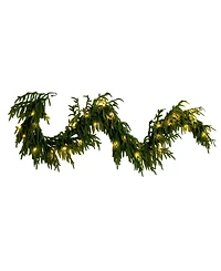 Nearly Natural 6" Pre-Lit Artificial Touch Norfolk Island Pine Garland Led Lights