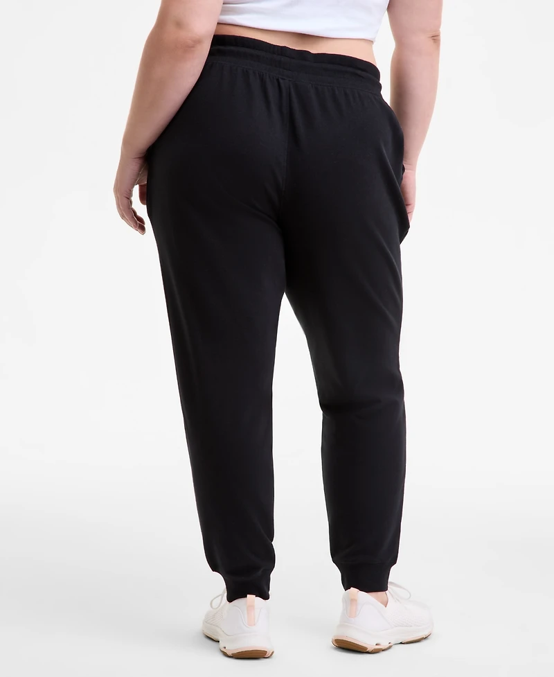 Id Ideology Plus Relaxed High-Rise Fleece Joggers, Macy's Exclusive