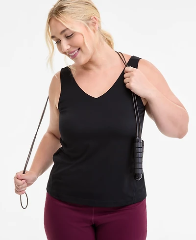 Id Ideology Plus Studio V-Neck Tank Top, Macy's Exclusive