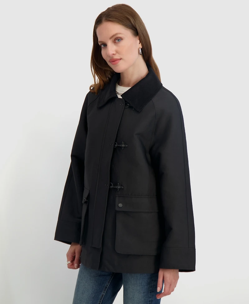 Tahari Women's Collared Canvas Barn Jacket