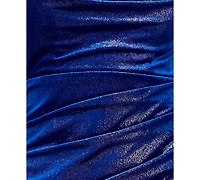 City Studios Juniors' Velvet Foil Draped Bodycon Dress