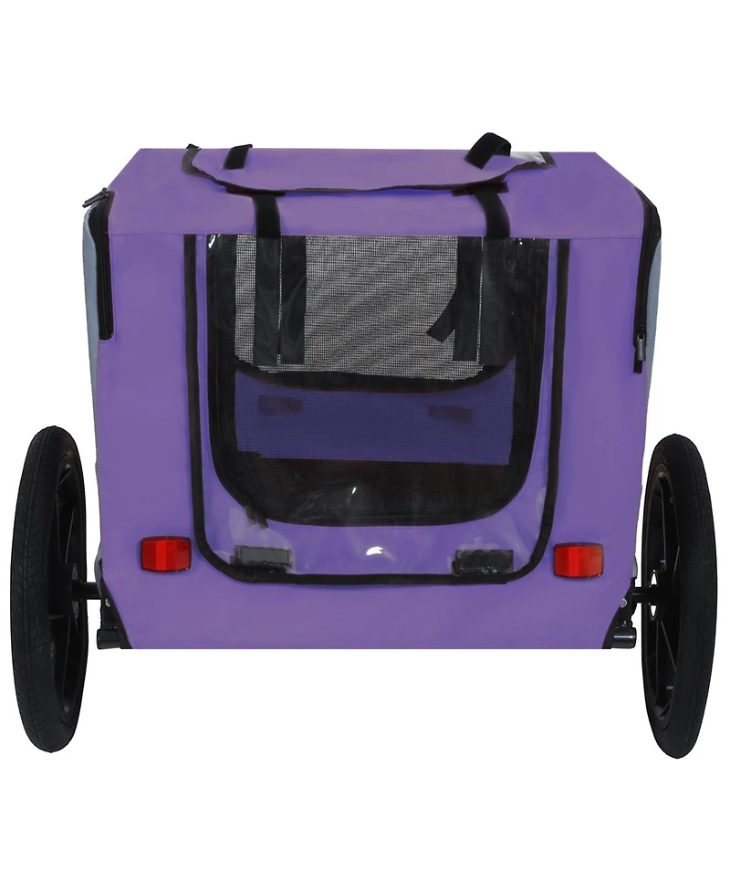 Streamdale Furniture Heavy Duty Pet Bike Trailer - All-Terrain Wheels - Purple