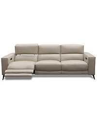 Neiwert 3-Pc. Leather Sofa Sectional with 3 Power Recliners