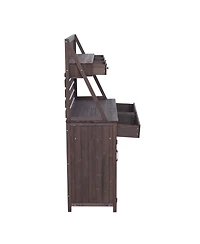Streamdale Furniture Fir Wood Potting Bench with Storage