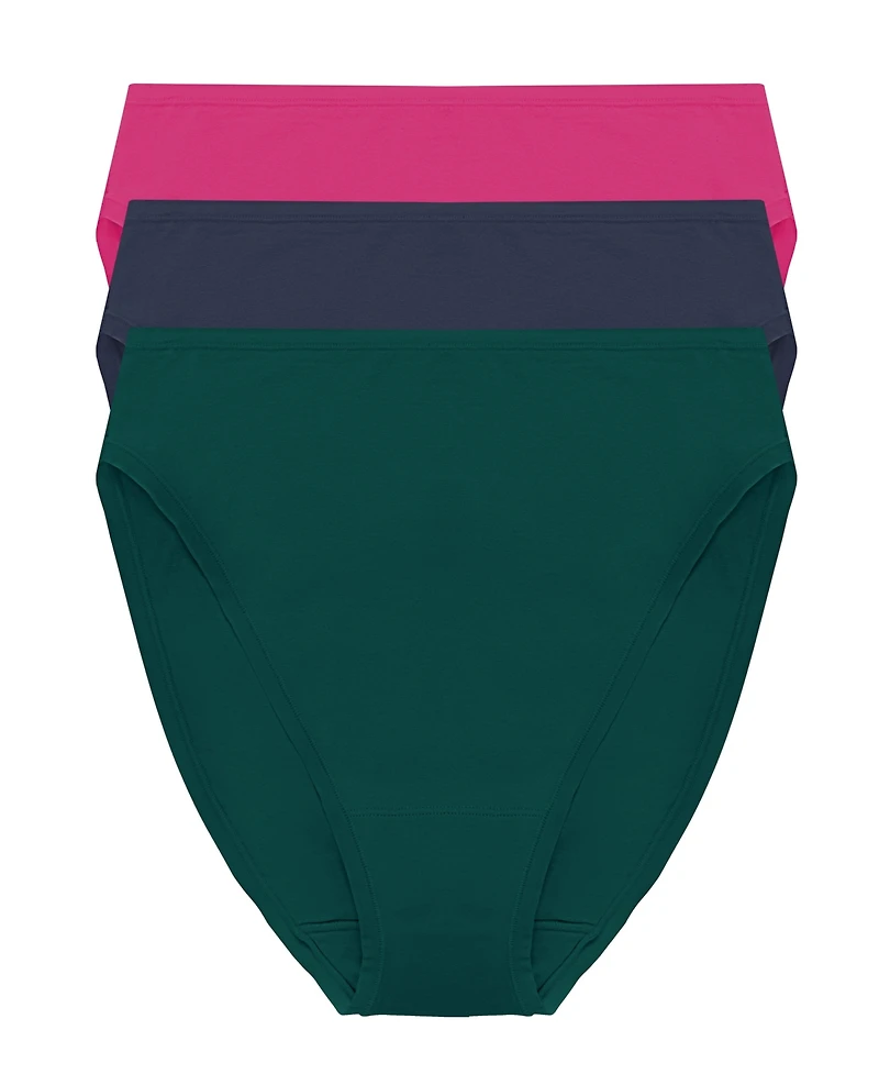 Natori Women's Bliss Bare Cotton High Cut Brief 3 Pack