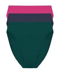 Natori Women's Bliss Bare Cotton High Cut Brief 3 Pack
