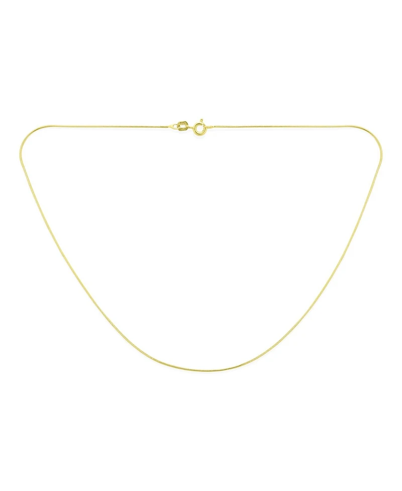 Bling Jewelry Flexible Strong 1MM Gold Plated .925 Sterling Silver Magic 8-Sided Snake Chain Necklace