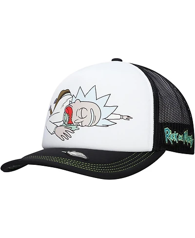 Lids Men's and Women's White/Black Rick and Morty Graphic Foam Trucker Adjustable Hat