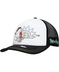 Lids Men's and Women's White/Black Rick and Morty Graphic Foam Trucker Adjustable Hat