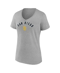 Fanatics Women's Gray San Diego Padres V-Neck T-Shirt