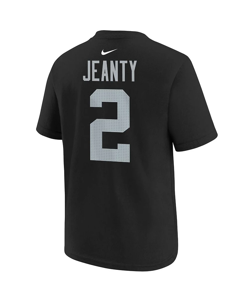 Nike Big Boys and Girls Ashton Jeanty Black Las Vegas Raiders 2025 Nfl Draft First Round Pick Name Number T-Shirt