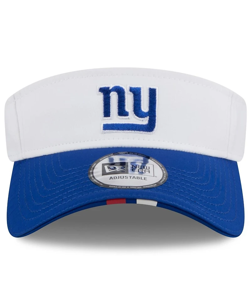New Era Men's White/Royal New York Giants 2025 Nfl Training Camp Adjustable Visor Hat