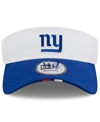 New Era Men's White/Royal New York Giants 2025 Nfl Training Camp Adjustable Visor Hat