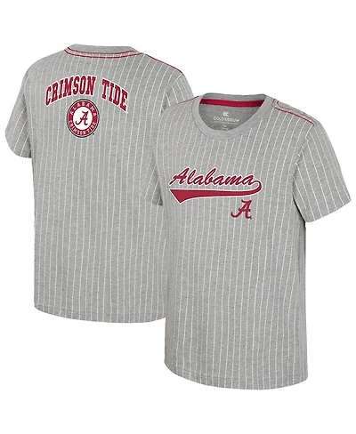 Colosseum Big Boys and Girls Heather Gray Alabama Crimson Tide Airball Baseball T-Shirt
