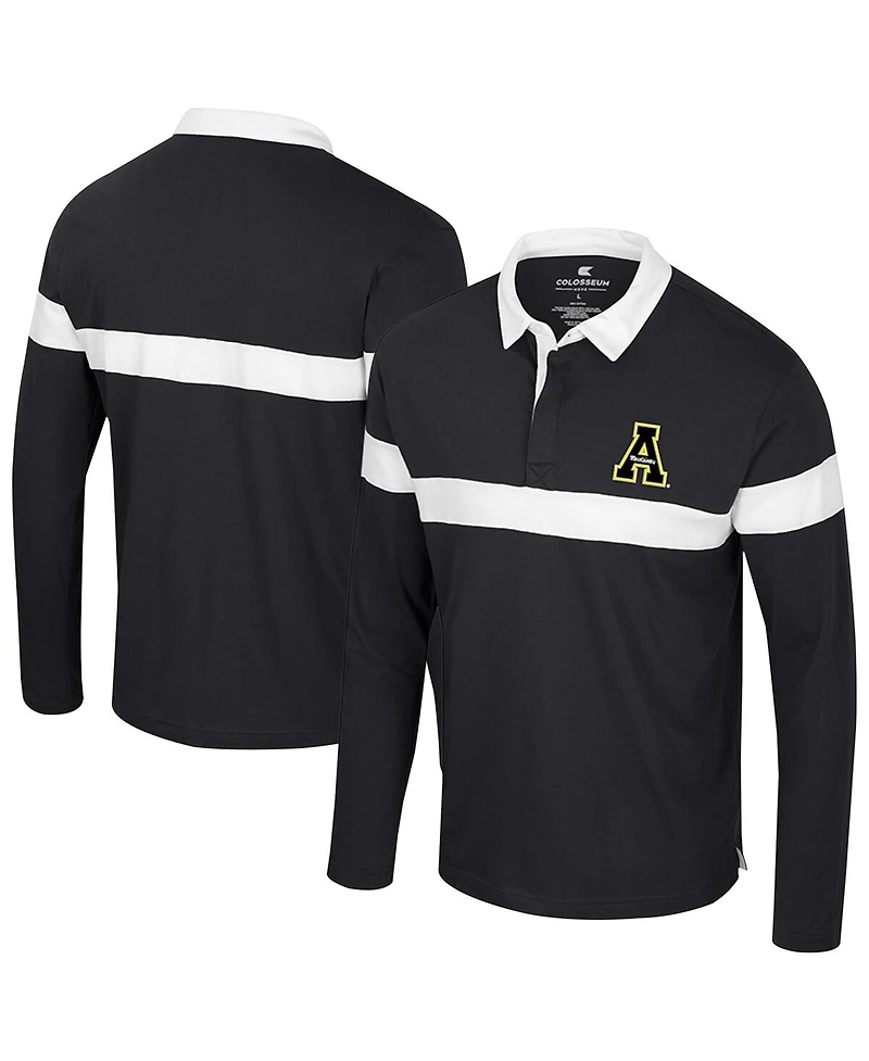Colosseum Men's Black Appalachian State Mountaineers Too Cool For School Long Sleeve Polo Shirt