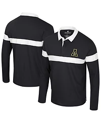 Colosseum Men's Black Appalachian State Mountaineers Too Cool For School Long Sleeve Polo Shirt