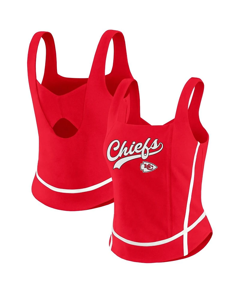 Wear by Erin Andrews Women's Red Kansas City Chiefs Square Neck Tank Top
