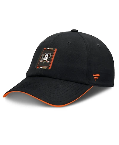 Fanatics Men's Black/Orange Anaheim Ducks Authentic Pro Ripstop Adjustable Hat