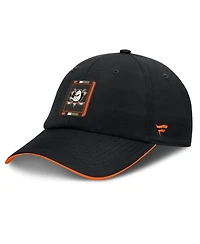 Fanatics Men's Black/Orange Anaheim Ducks Authentic Pro Ripstop Adjustable Hat