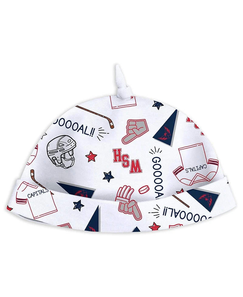 Wear by Erin Andrews Baby Boys and Girls Washington Capitals Sleep Play Sleeper with Bib Set