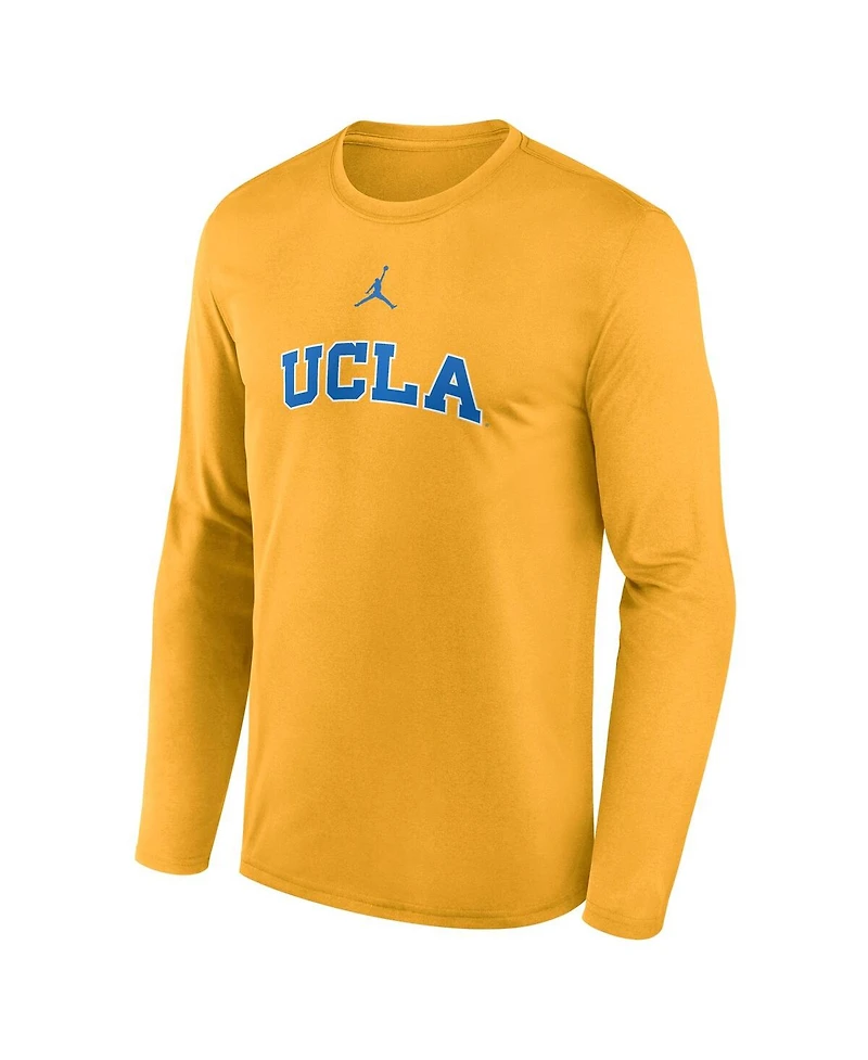 Jordan Men's Gold Ucla Bruins On-Court Basketball Shootaround Performance Long Sleeve T-Shirt