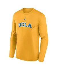 Jordan Men's Gold Ucla Bruins On-Court Basketball Shootaround Performance Long Sleeve T-Shirt
