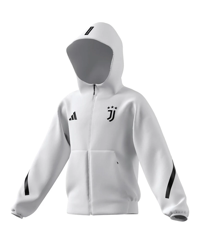 Adidas Big Boys and Girls White Juventus 2025/26 Anthem Full-Zip Jacket