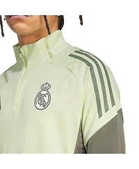 Adidas Men's Green Real Madrid 2025/26 Aeroready Raglan Quarter-Zip Training Pullover Hoodie