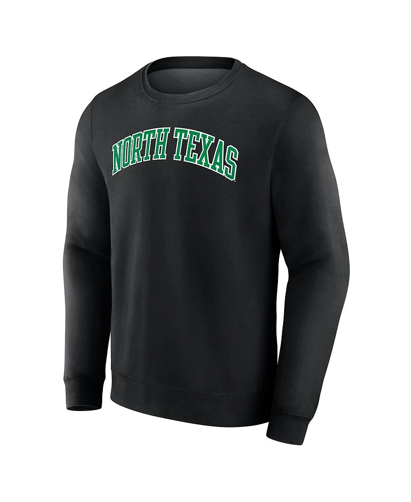 Fanatics Men's Black North Texas Mean Green Short Name Pullover Sweatshirt