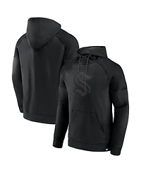 Fanatics Men's Seattle Kraken Black Ice Defender Raglan Pullover Hoodie
