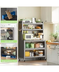 Streamdale Furniture 64" Kitchen Pantry Cabinet with Wheels & Diy Board Gray