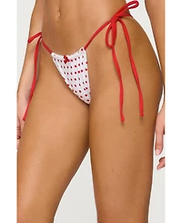 Edikted Women's Leigh Polka Dot String Bikini Bottom