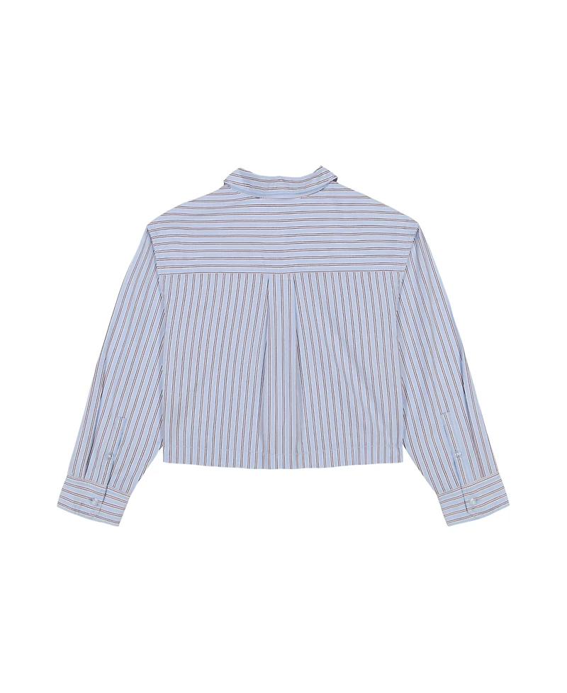 Tommy Hilfiger Big Girls Yarn Dye Stripe Boxy Long Sleeve Shirt