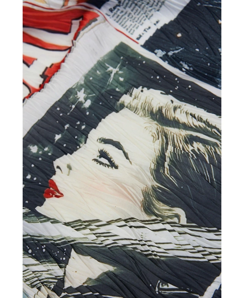 Desigual Women's Wrinkled collage scarf