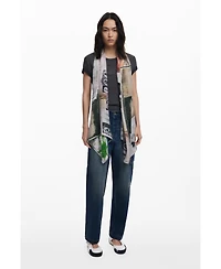 Desigual Women's Rectangular collage scarf